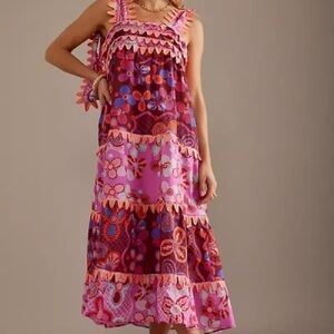 CeliaB Kelly Printed Midi Dress in Linen Blend
